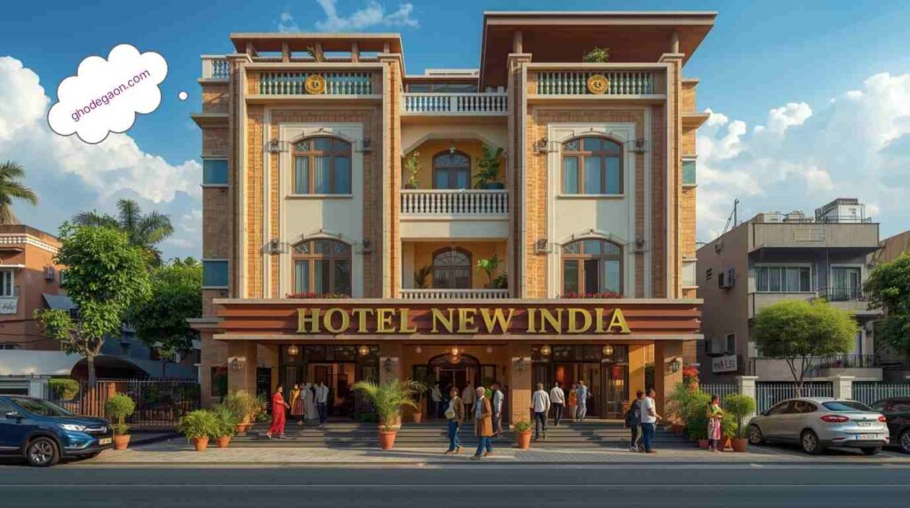 Budget travelers staying at Hotel New India Ghodegaon, a simple and affordable guest friendly accommodation in Ghodegaon town